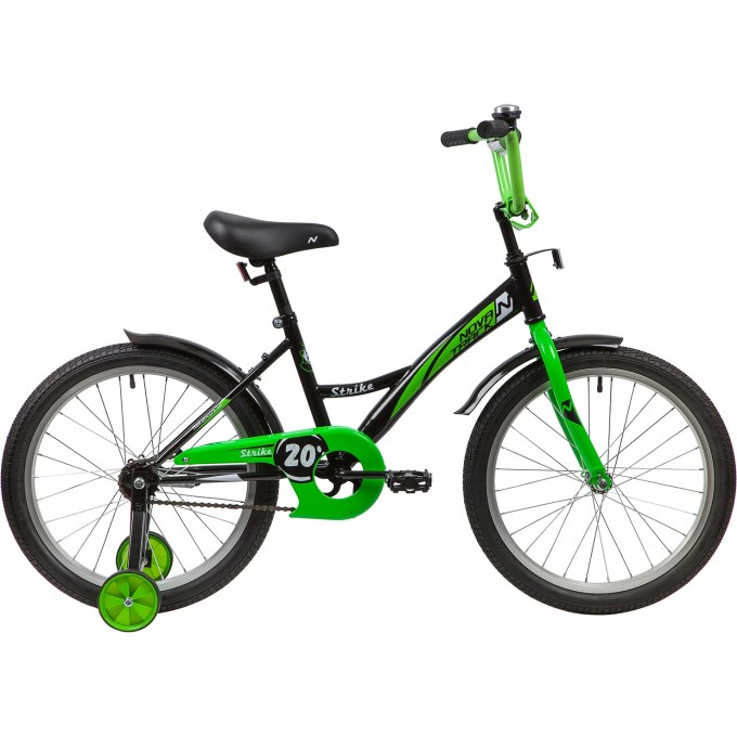 Детский велосипед NOVATRACK STRIKE 20" черно-салатовый 203STRIKE.BKG20- Детский велосипед NOVATRACK STRIKE 20" черно-салатовый 203STRIKE.BKG20-