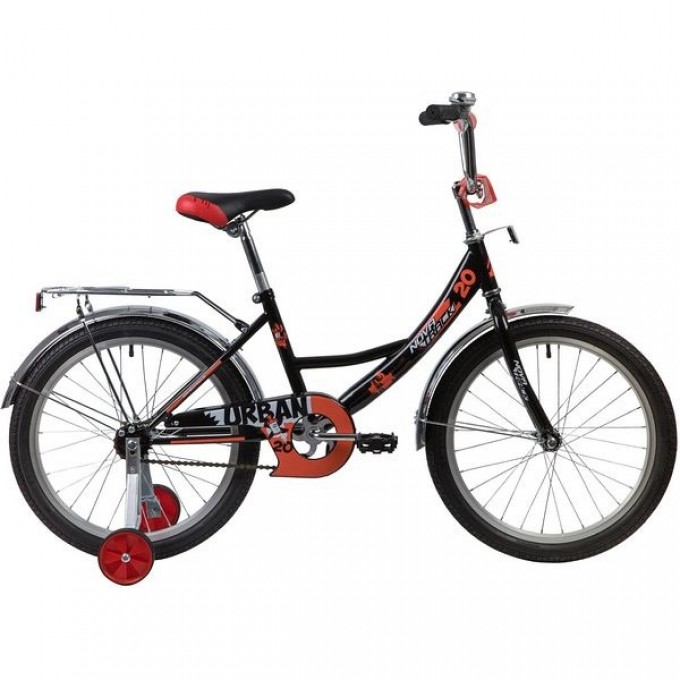 Детский велосипед NOVATRACK URBAN 20" черный с доп. колесами 203URBAN.BK20- Детский велосипед NOVATRACK URBAN 20" черный с доп. колесами 203URBAN.BK20-
