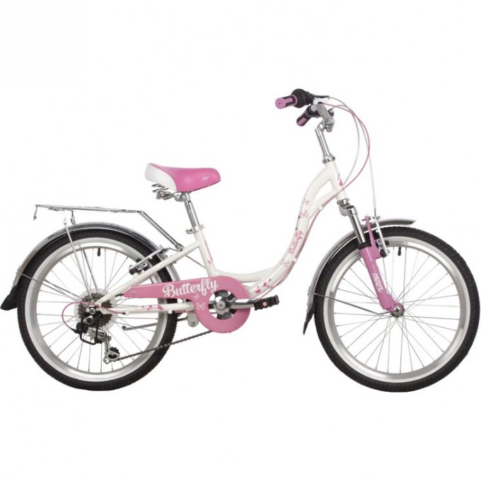 Подростковый велосипед NOVATRACK BUTTERFLY 6.V 20" бело-розовый 20SH6V.BUTTERFLY.PN22 Подростковый велосипед NOVATRACK BUTTERFLY 6.V 20" бело-розовый 20SH6V.BUTTERFLY.PN22