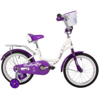 Велосипед NOVATRACK BUTTERFLY 16" (2023), рама 10,5", фиолетовый
